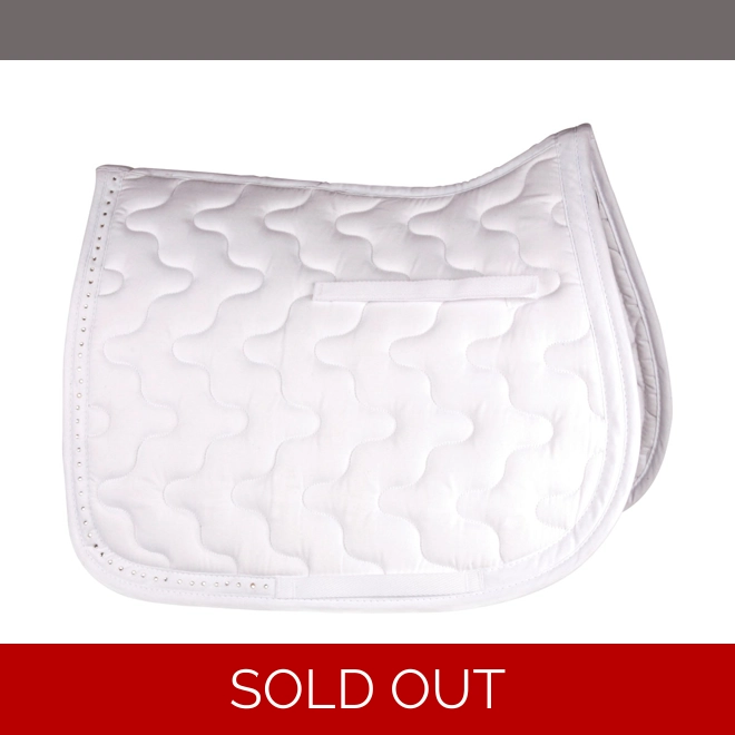 product Image for Hy Equestrian Diamante Trim Saddle Cloth - White